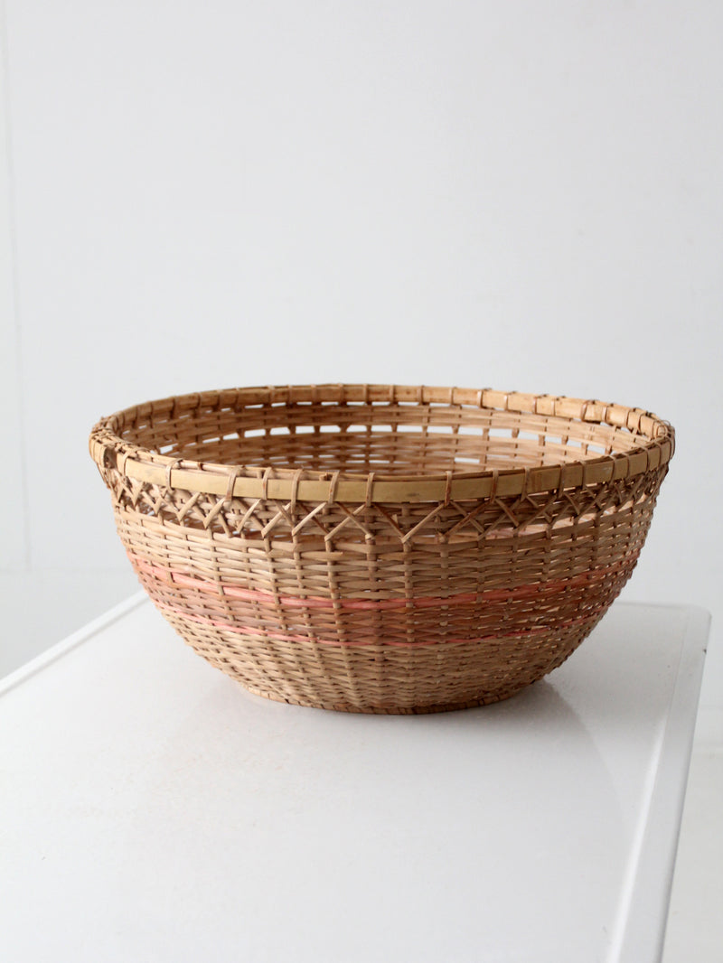 vintage woven basket bowl