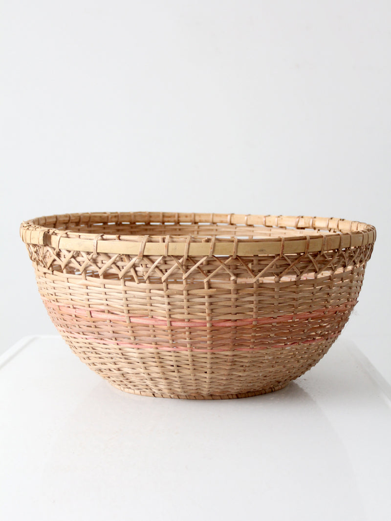 vintage woven basket bowl