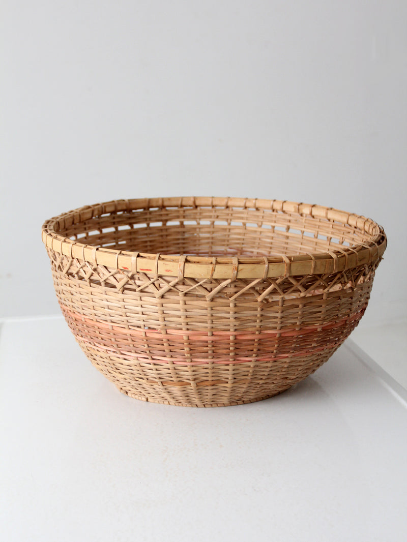 vintage woven basket bowl