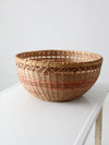 vintage woven basket bowl