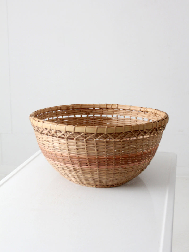 vintage woven basket bowl