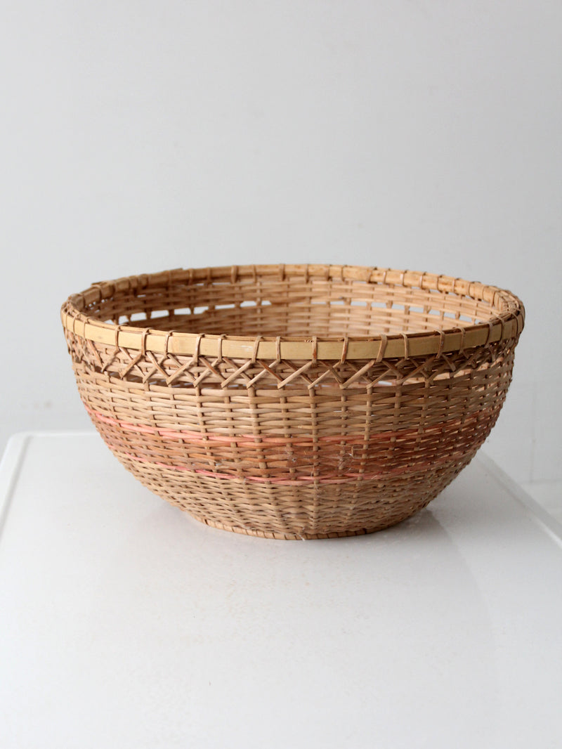 vintage woven basket bowl