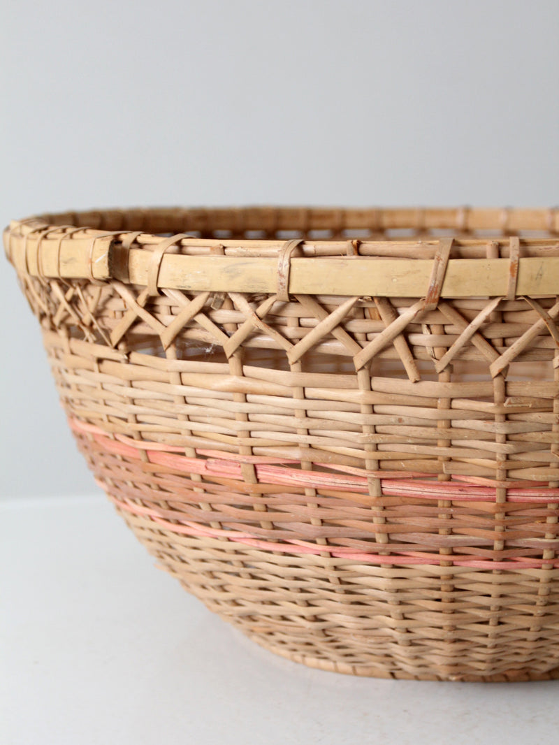 vintage woven basket bowl