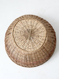 vintage woven basket bowl