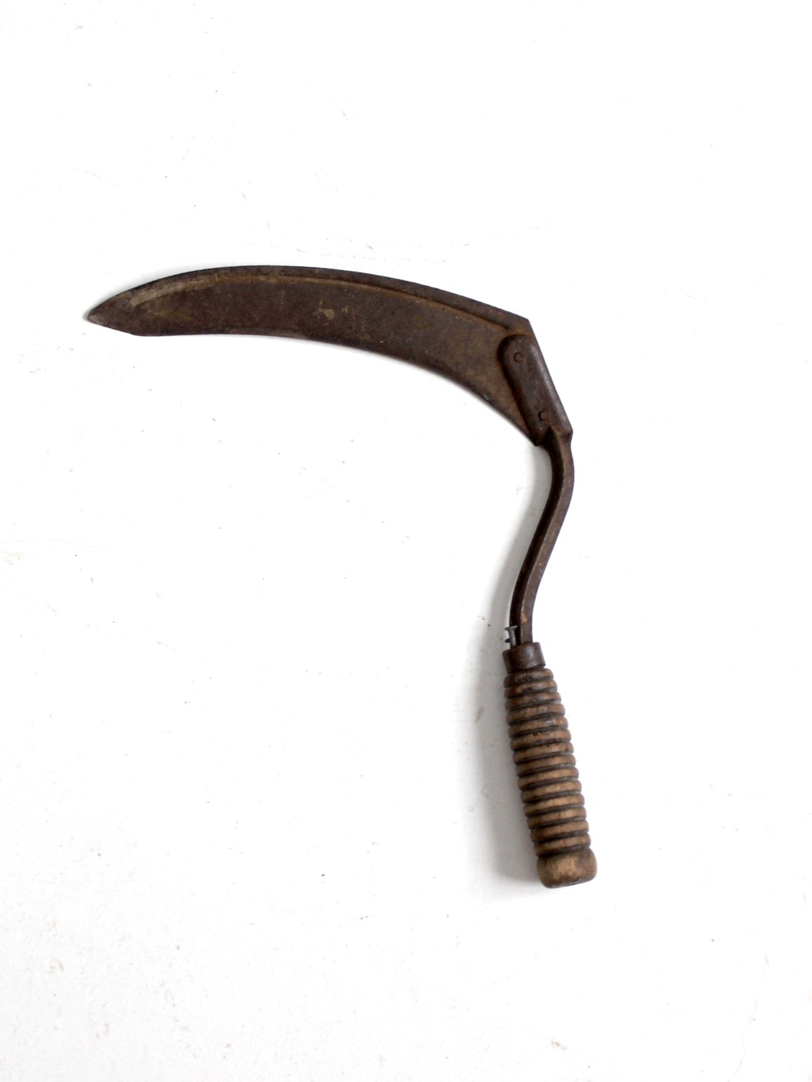 antique primitive sickle, rustic hand tool