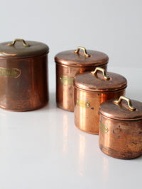 vintage copper kitchen canisters set of 4