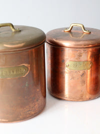 vintage copper kitchen canisters set of 4