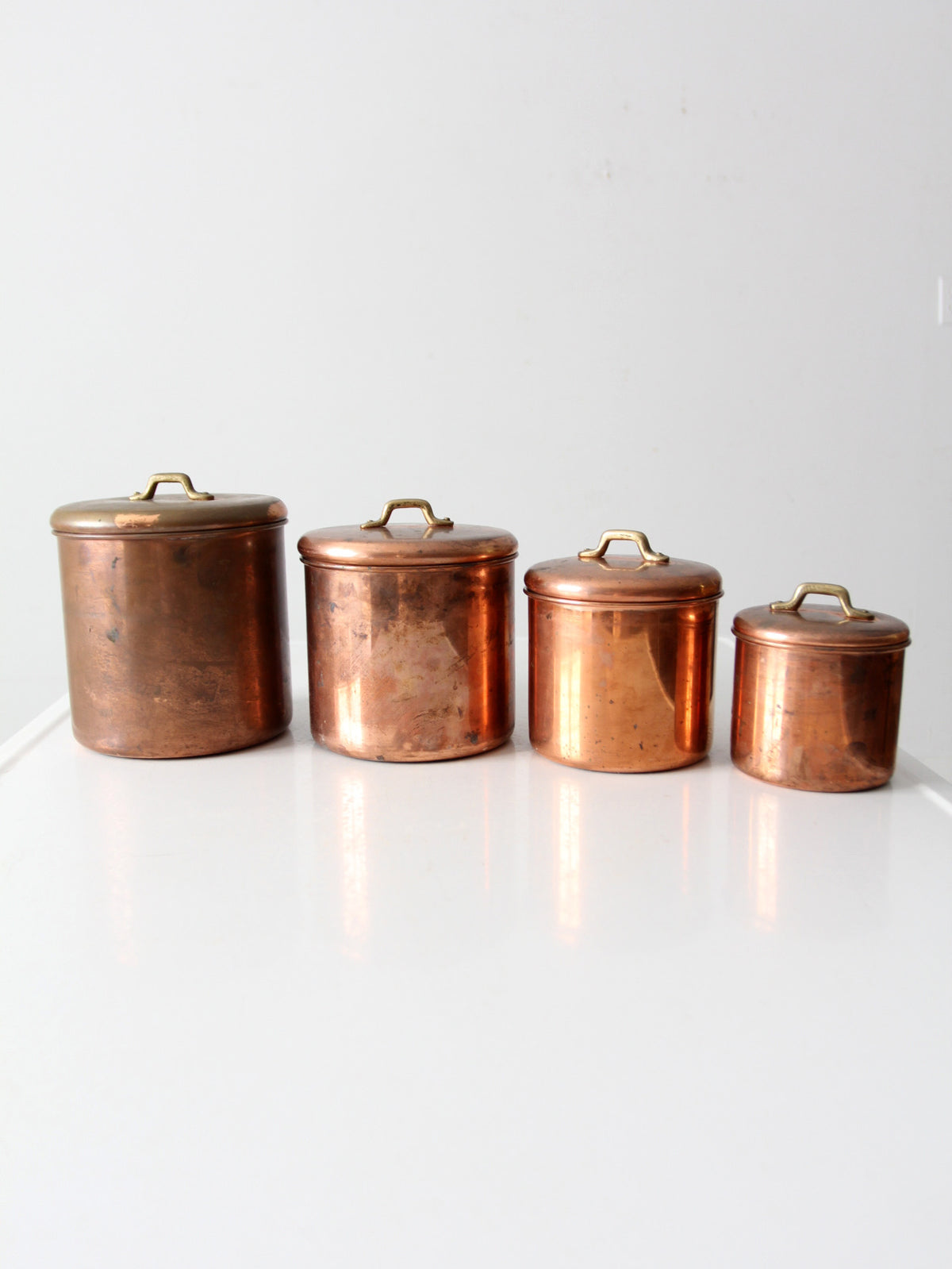 vintage copper kitchen canisters set of 4