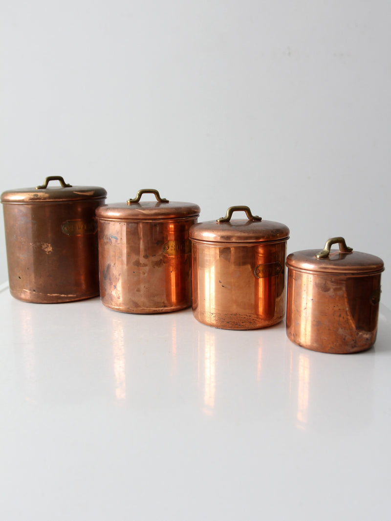 vintage copper kitchen canisters set of 4