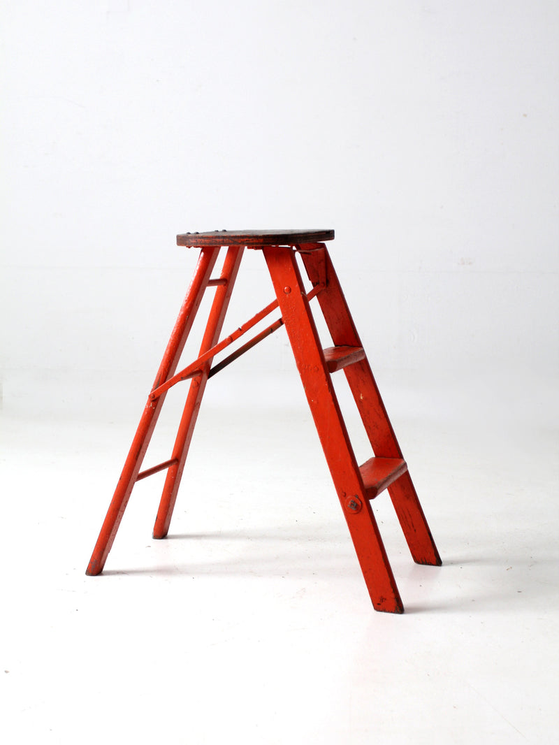 vintage wooden step ladder