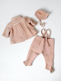 vintage 40s pink snow suit set