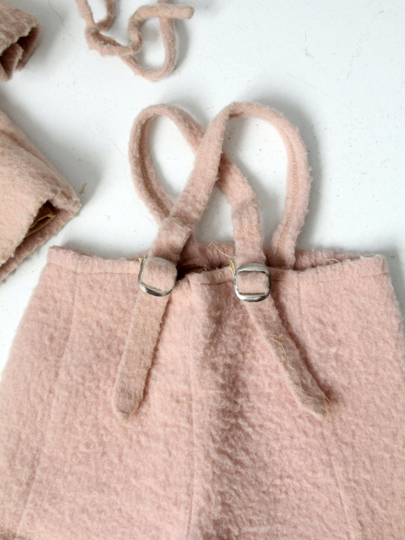 vintage 40s pink snow suit set