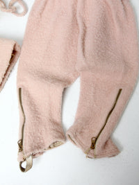 vintage 40s pink snow suit set