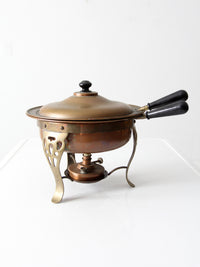 vintage copper chafing dish set