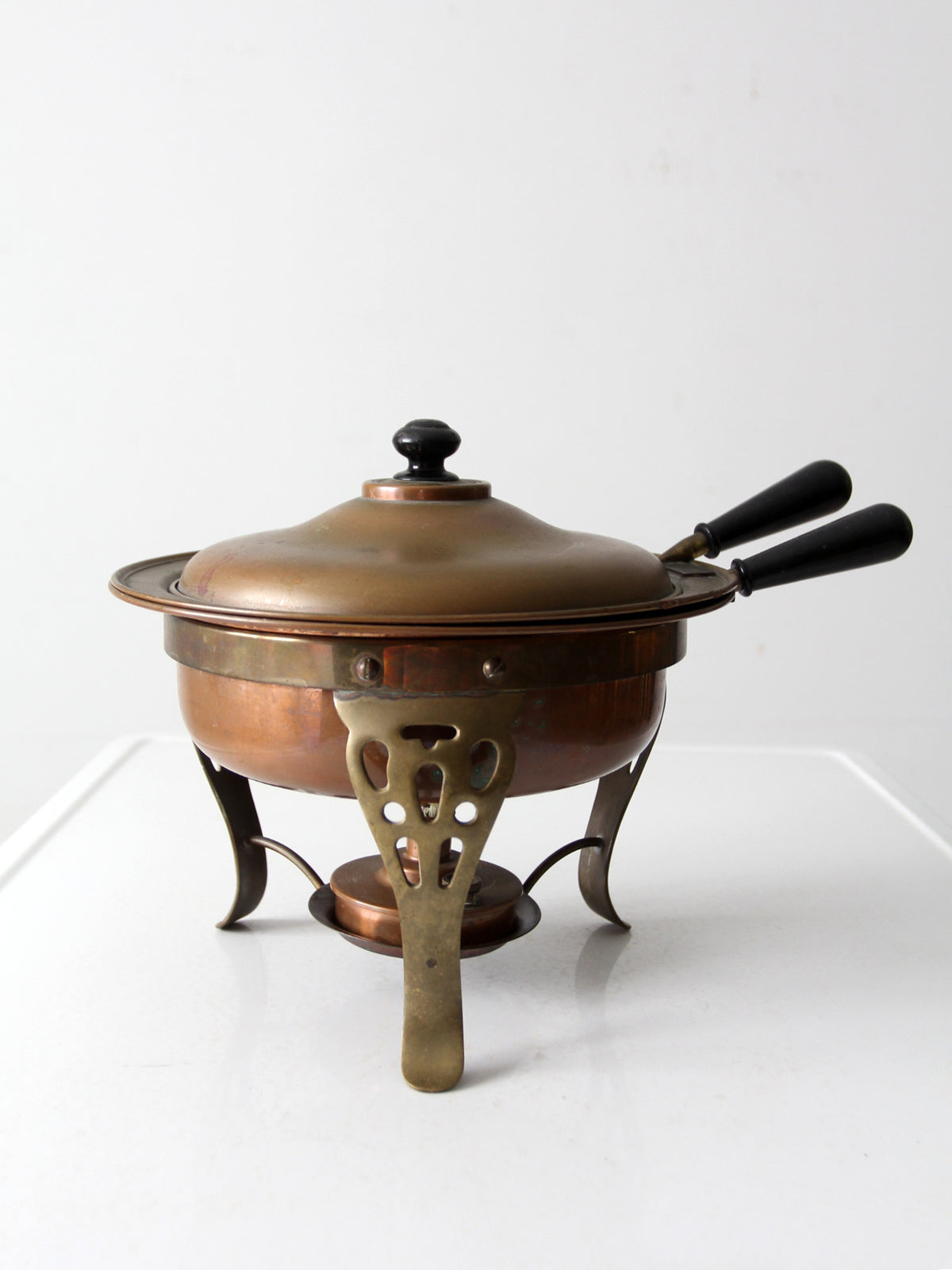 vintage copper chafing dish set