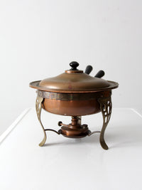 vintage copper chafing dish set