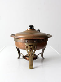 vintage copper chafing dish set