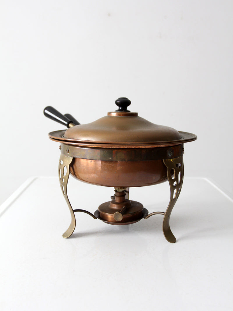 vintage copper chafing dish set