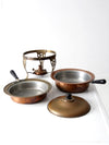 vintage copper chafing dish set