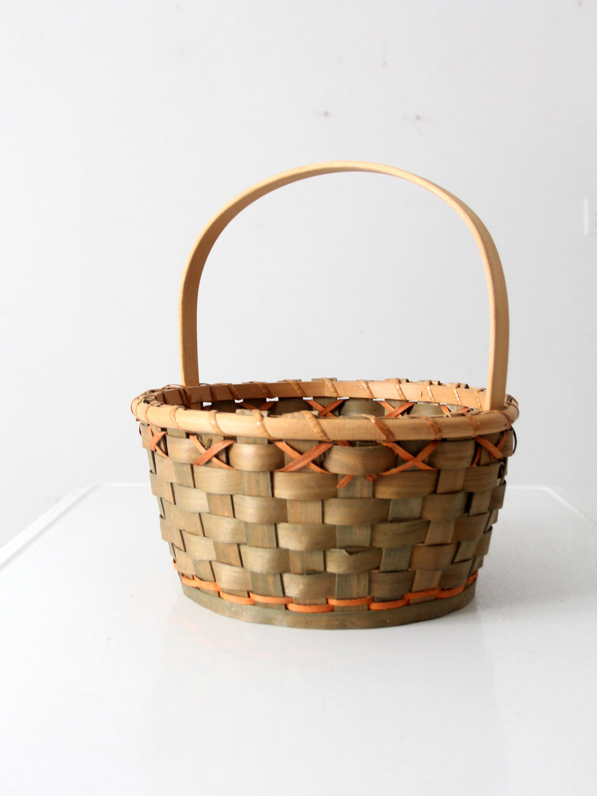 vintage splint weave basket