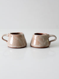 vintage studio pottery mugs pair