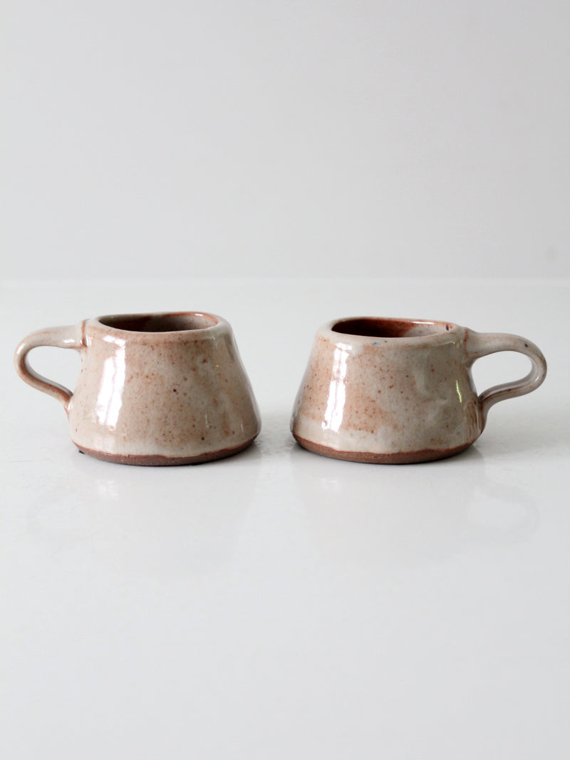 vintage studio pottery mugs pair