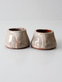 vintage studio pottery mugs pair