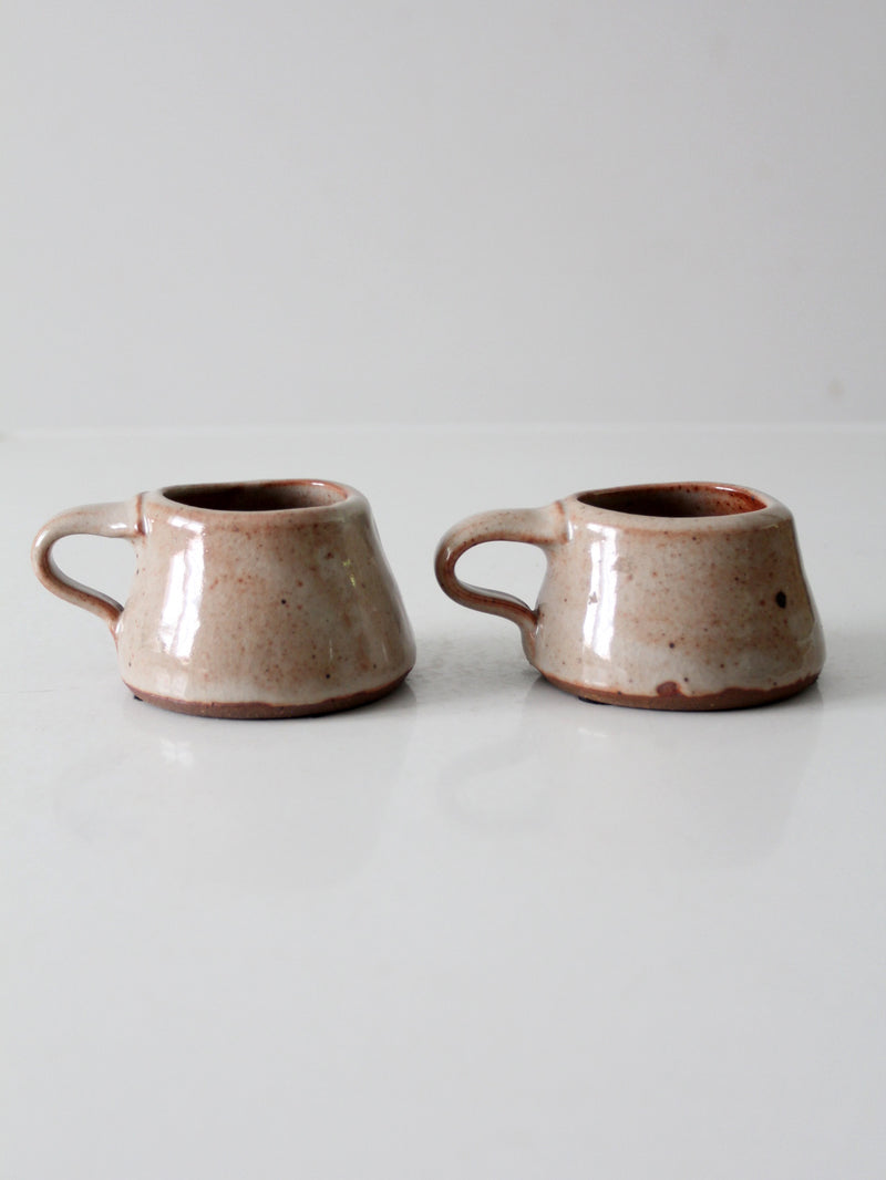 vintage studio pottery mugs pair