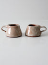 vintage studio pottery mugs pair