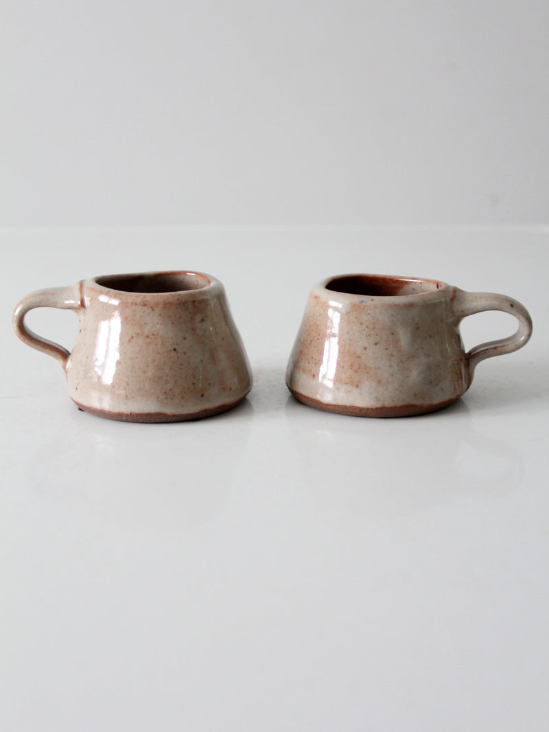 vintage studio pottery mugs pair