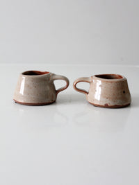 vintage studio pottery mugs pair