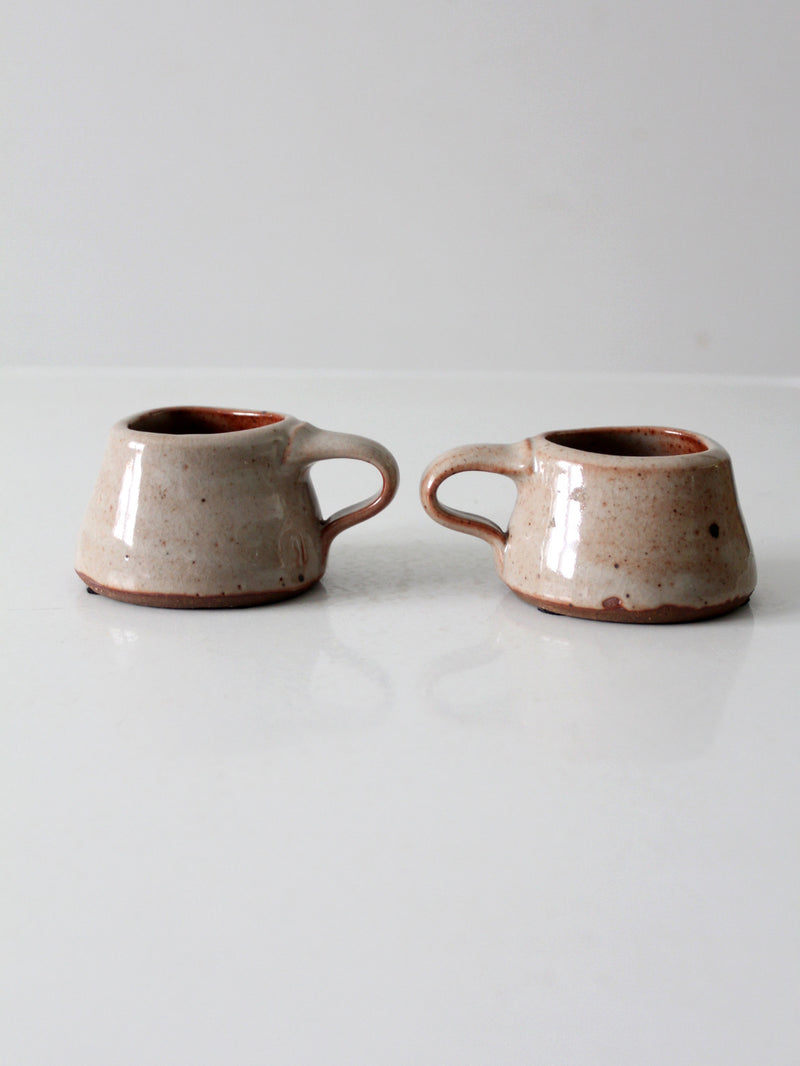 vintage studio pottery mugs pair