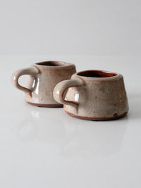 vintage studio pottery mugs pair