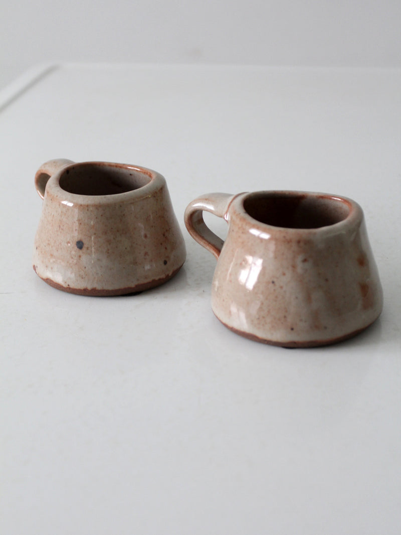 vintage studio pottery mugs pair