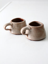 vintage studio pottery mugs pair