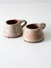 vintage studio pottery mugs pair