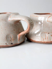 vintage studio pottery mugs pair