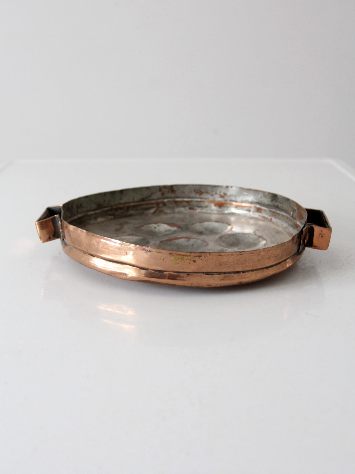 antique copper escargot pan