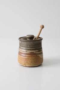 vintage studio pottery honey jar