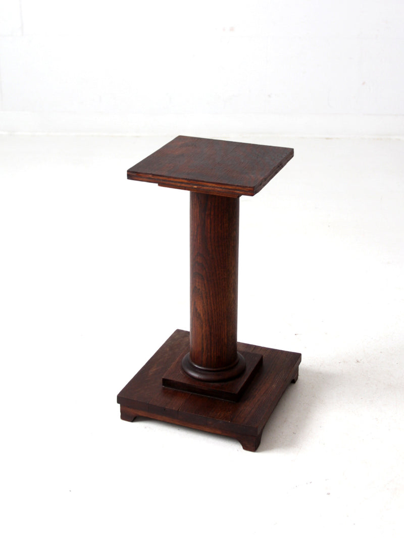 antique Mission style pedestal stand