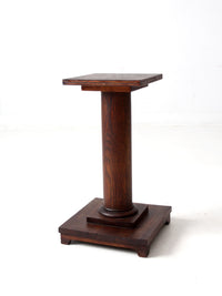 antique Mission style pedestal stand