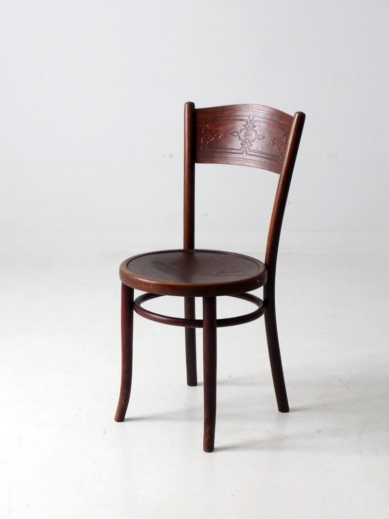 antique Jacob & Josef Kohn bentwood chair with pressed seat