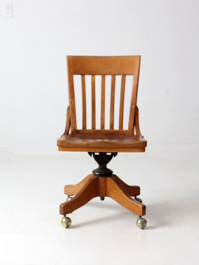 antique Johnson Chair Co swivel desk chair