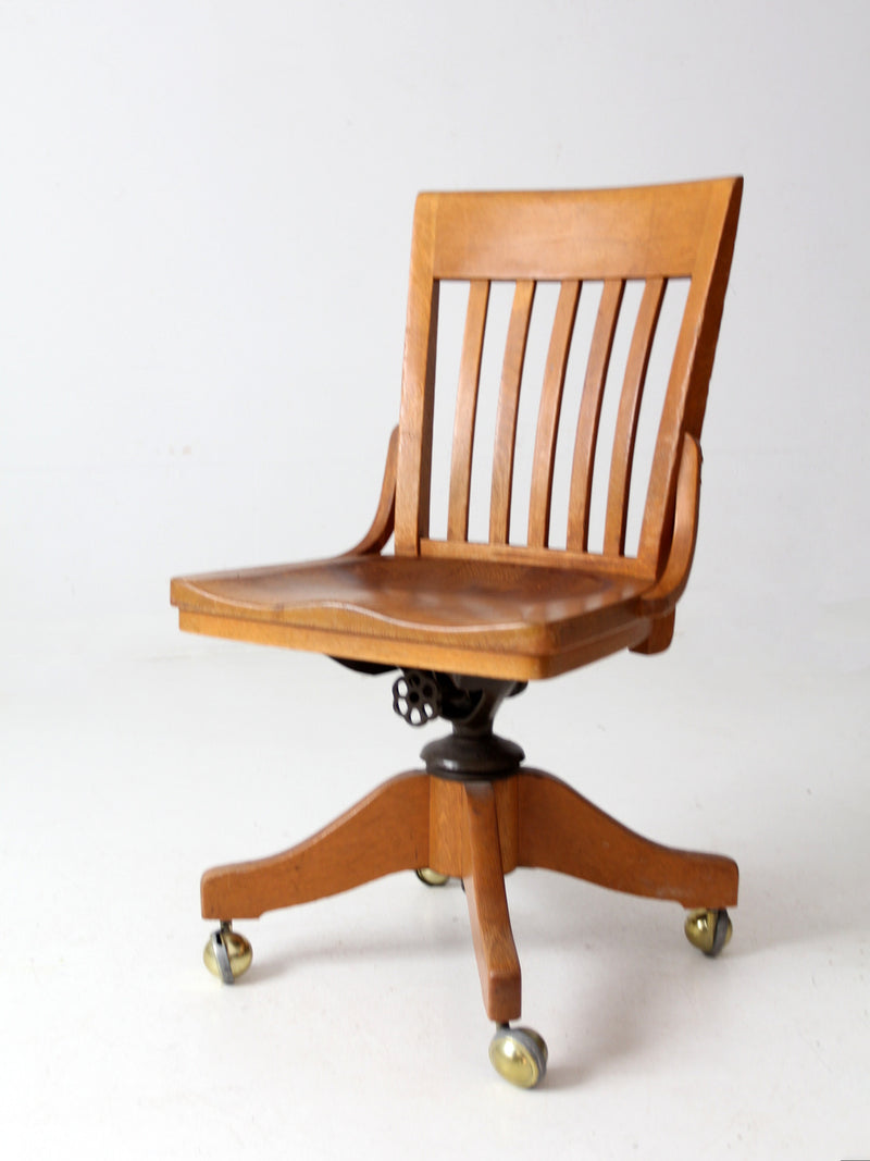 antique Johnson Chair Co swivel desk chair