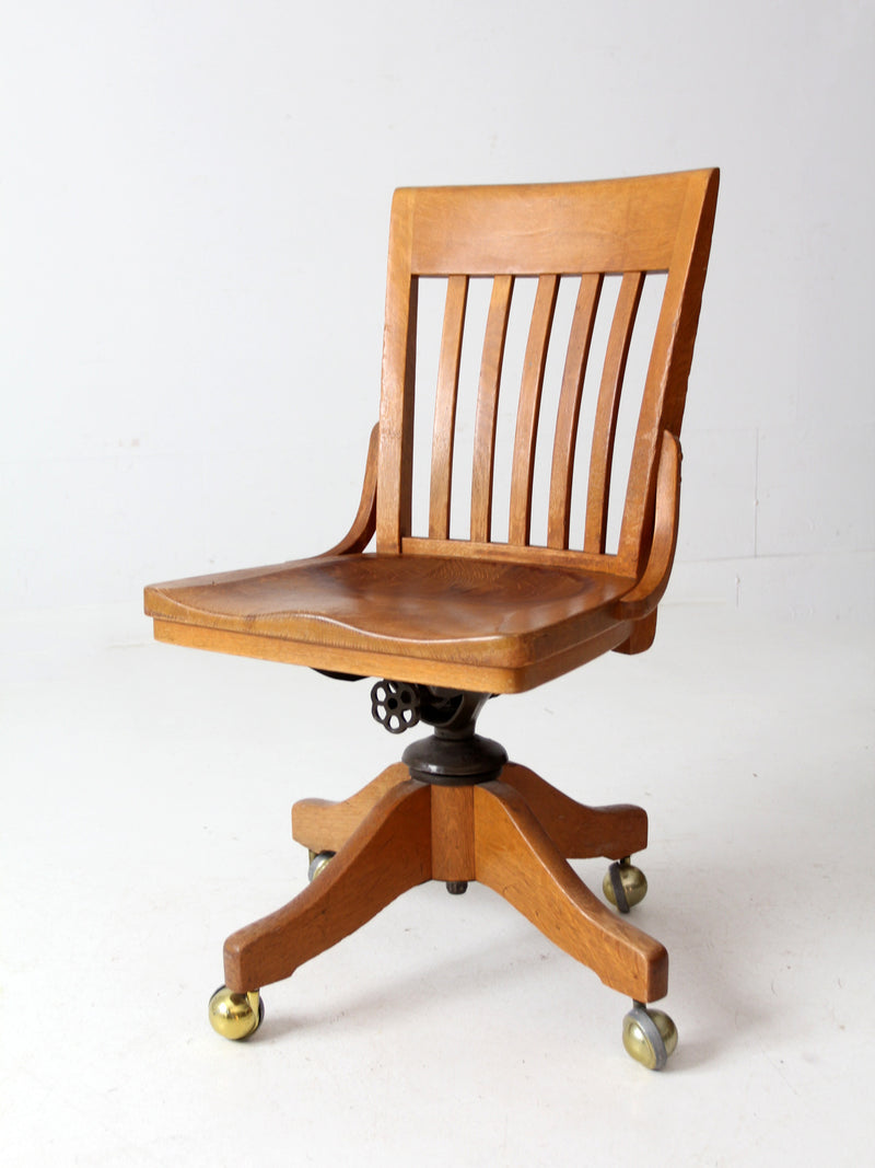 antique Johnson Chair Co swivel desk chair