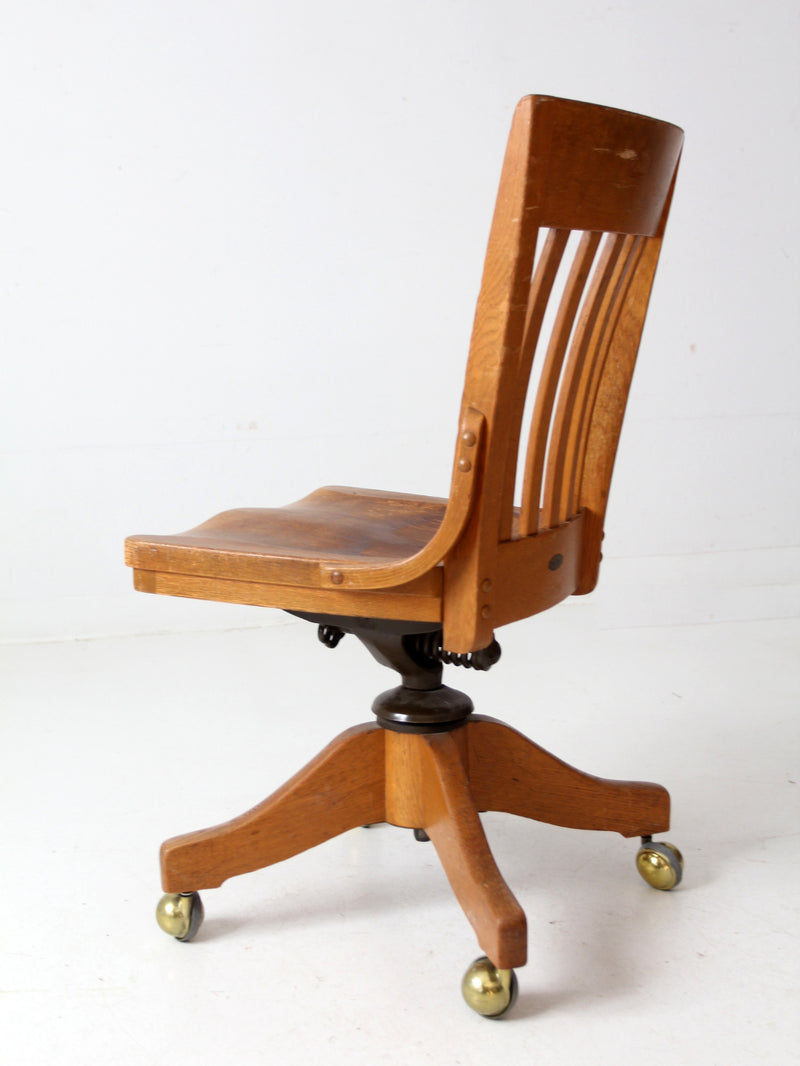 antique Johnson Chair Co swivel desk chair