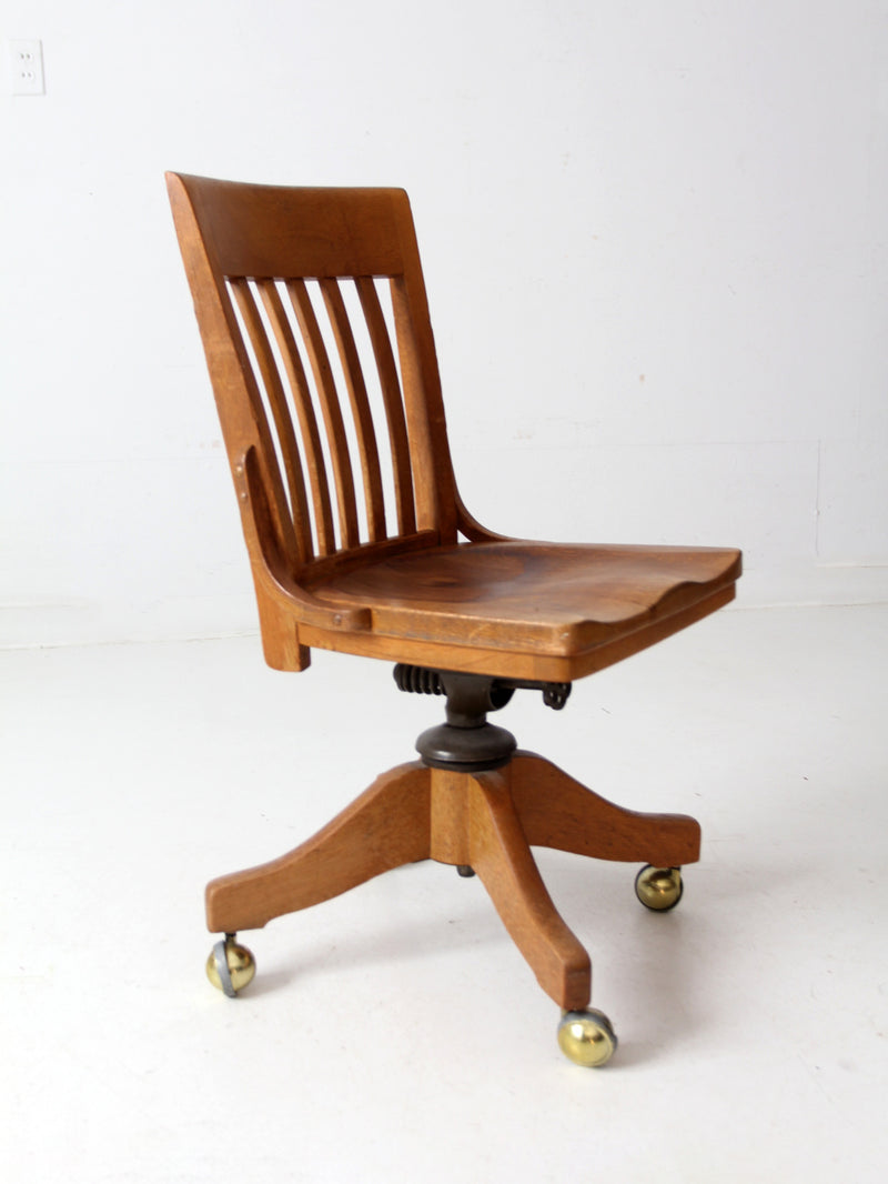 antique Johnson Chair Co swivel desk chair