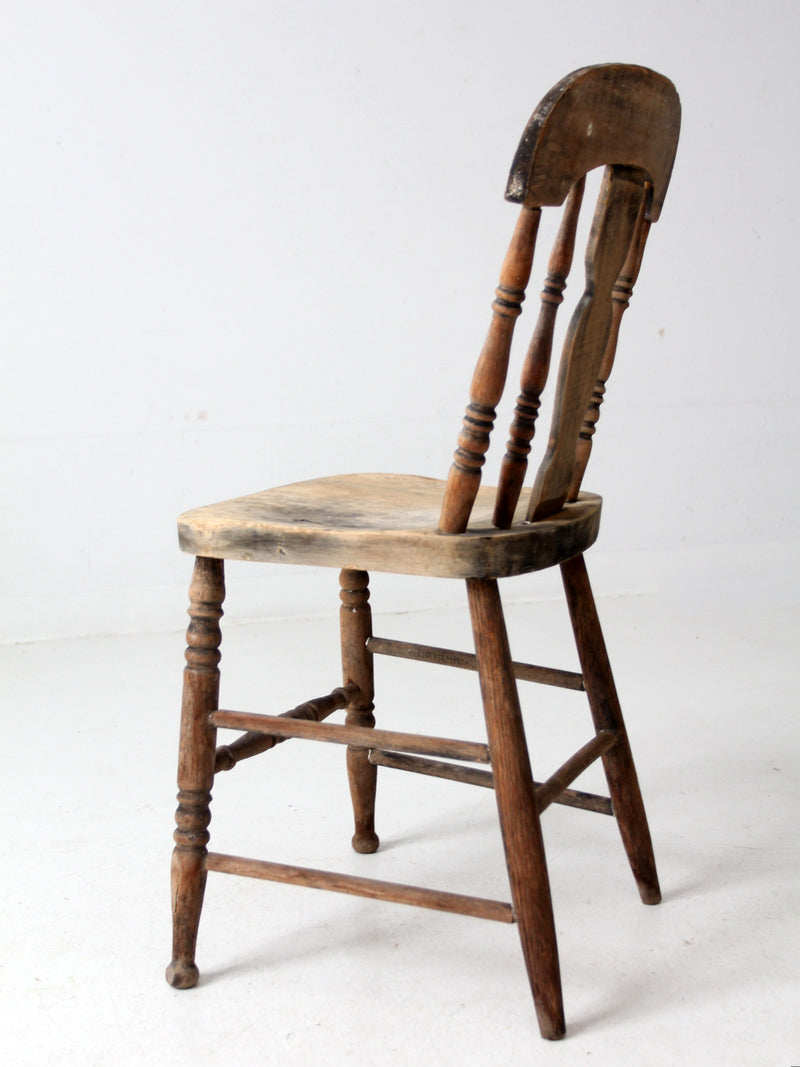 antique splat back rustic Windsor chair