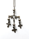 vintage Yalalag Mexican silver cross necklace