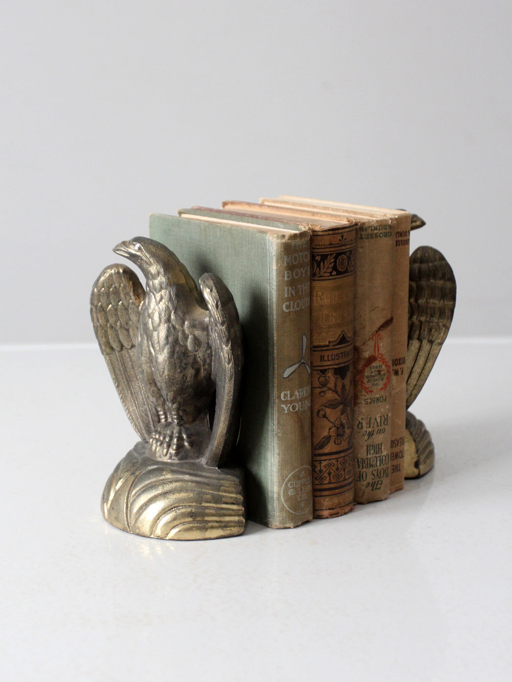 Vintage Brass Eagle Book store Ends